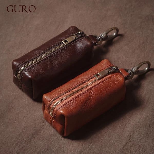 GURO y High Quality Genuine Leather Car Key Vintage Men and Women Waist Hanging Cowhide Case Housekeeper Home Organizer 260423