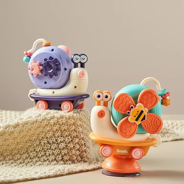 Snail Windmill Toys Car For Boys Girls Spinner Suction Cup Sensory Fine Motor Infant Travel Montessori Baby born Gif 260424
