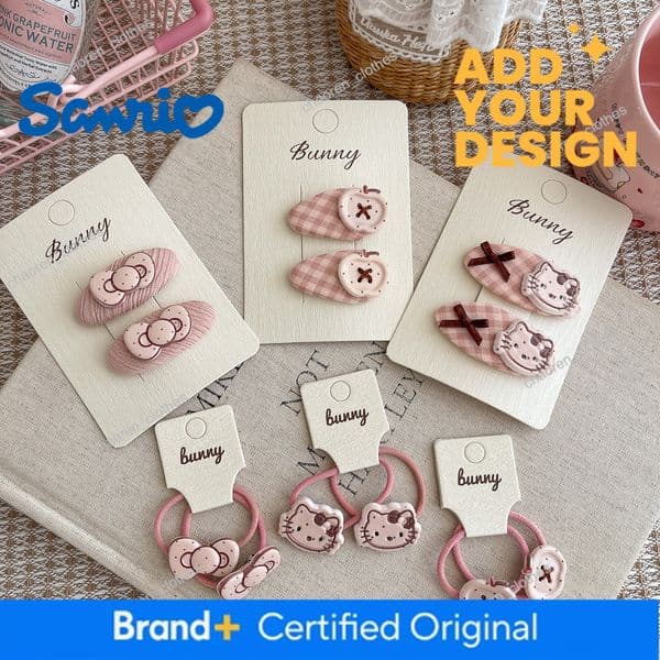 New Cartoon Pink KT Cat Resin Apple Clip Tie, Children's Hair Accessory, Sweet And Versatile Baby Hairpin Luxury Goods
