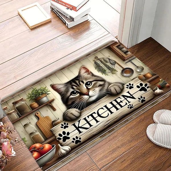 Designer Kitten Cute Cat Kitchen Doormat Floor h Mat Rug Carpet For Entryway Antislip Home Decor Accessory Halloween Gift Free Shipping 12