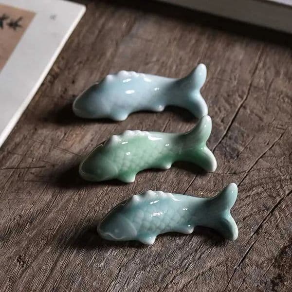 Luxury Designer Decor 1 Piece Ru Kiln Iln Carp Mini Clay Pets Ceramics Fish Tea Play room Decoration Ornaments Lovely Porcelain Pen Holder F 8 thumbnail 2