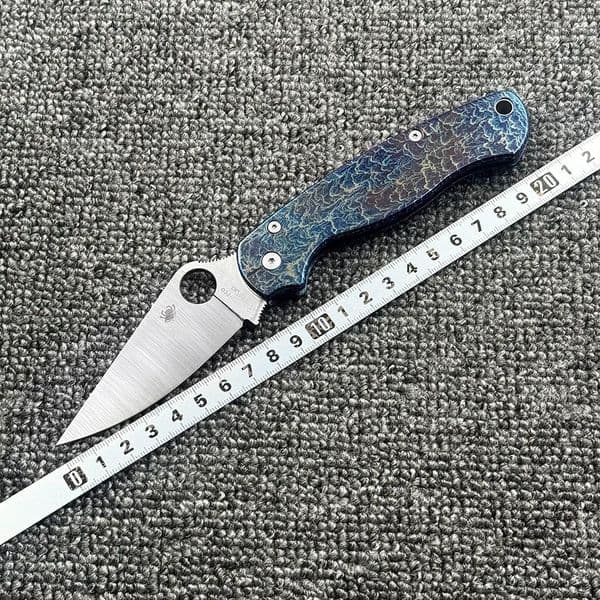 C81 Titanium Alloy Handle Folding folding knife Outdoor Camping Wilderness Survival High Hardness Pocket Tool Knife