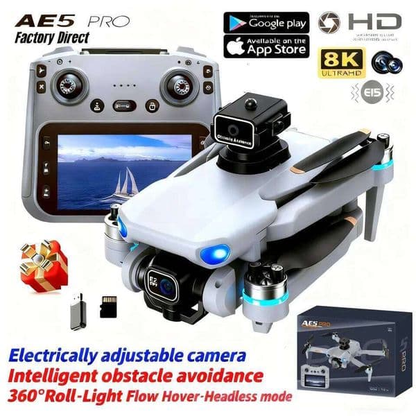 Ae5 Pro 8K HD 4.5" Screen Control 20 Min Battery Headless Mode Helicopter 360° Flip Quadcopter Mini Drone Kid Toy Xingkaisheng