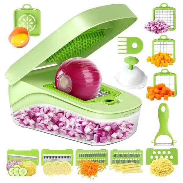 Luxury Designer room Decor 14/15/16 In 1 Multifunctional Vegetable Basket Fruit Potato Chopper Carrot Grinding Tool Decoration For Home 10