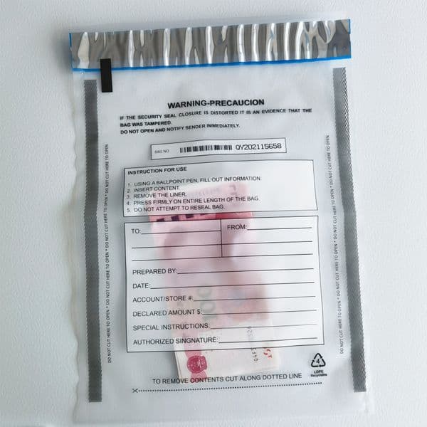 High Degree of Security Against Tamper Attack Self-Sealing Security Bags