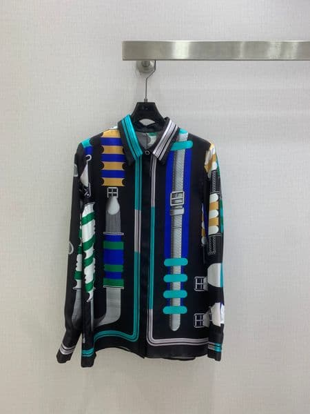 2026 New Vacation Series Women's Silk Blouse, Celebrity Runway Style Shirts , Brand Same Style, Designer Original 0424-15