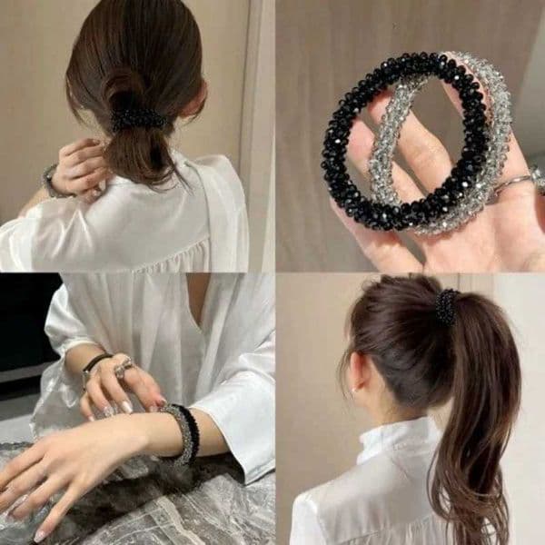 Full Diamonds High-quality Hair Ring Women High Elastic Versatile Hair Rope High Ponytail Hair Accessories L260424
