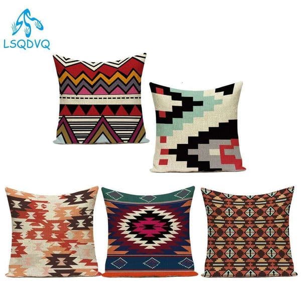 Decorative Throw Pillows Case Colorful Mandala Boho Geometric Polyester Sofa Cushion Cover for Living Room Decoration 26L0424 Pillow Case
