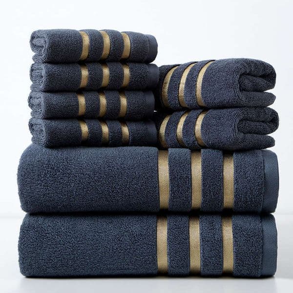 8-Piece Pure Cotton Gold Edged Square Towel Set Multi-functional Home Towels For Face Washing And Bathing
