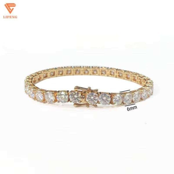 Luxury 6mm Tennis Bracelet Fashion Hip Hop Ice with VVS moissanite 925 Sterling Silver Moissanite Chain for Men and Women Elegant Jewelry