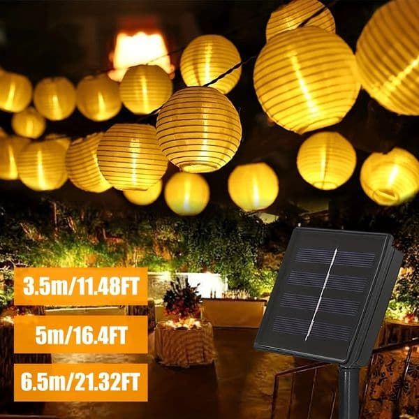 102030 LED Lantern Solar Powered String Lights Outdoor Waterproof 8 Modes Fairy Garden Lamp for Wedding Party Christmas Decor 260423