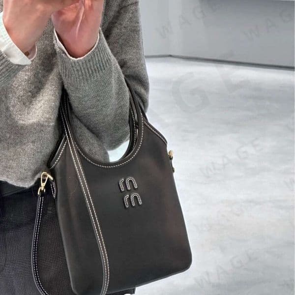Women's Black Leather Tote Bag, Contrast Stitching Embossed Detail, Top Handle Adjustable Strap Gold Hardware for Daily Work Casual, Multi-Color, Waterproof Lining