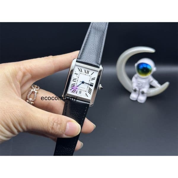 Top quality tanks watch mens watch super clone watches luxury watch women designer watch swiss quartz movement leather strap sapphire glass 22mm 25.5mm with box V24Y