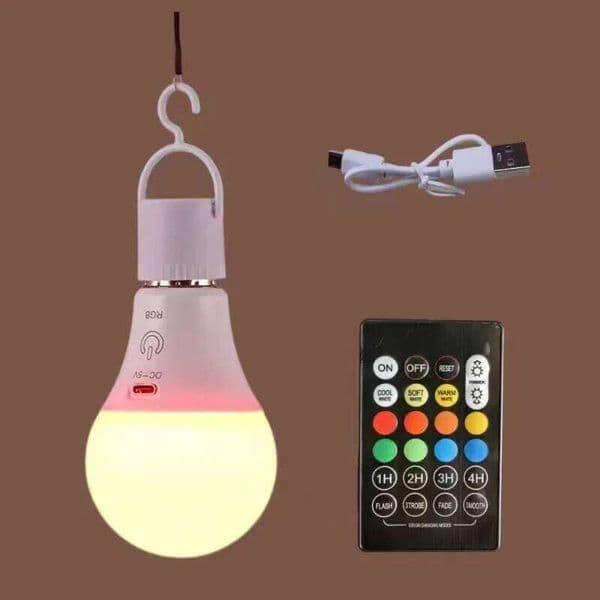 Portable E27 Emergency Bulbs USB Rechargeable RGB LED Tent Book Reading Night Light Outdoor Camping Fishing Lamps S260423