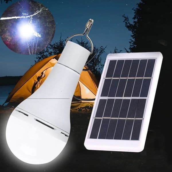 LED Solar Bulb Light Waterproof Outdoor 5V USB Charged Hanging Emergency Sunlight Powered Lamp Portable Powerful Indoor House 260423