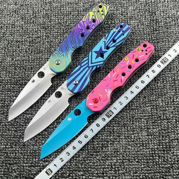 C240 Donut/3D Printed G10 Handle Folding Outdoor Camping Wilderness Survival Tool Knife thumbnail 2
