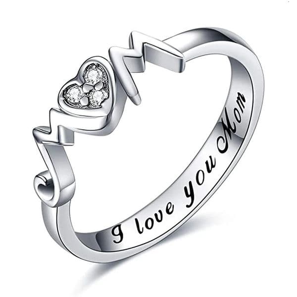 Huitan Chic Caved Mom Women Rings Silver Color y Fashion Mother Jewelry Wedding Anniversary Gift Love Finger Accessories 260424