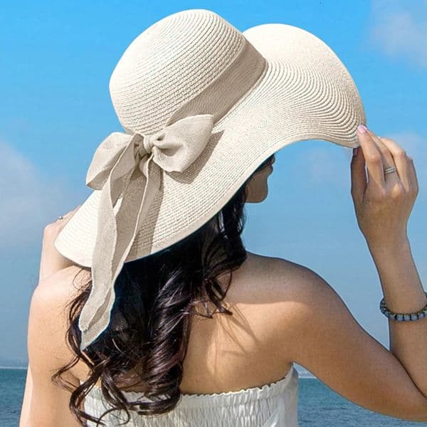 Summer Women Straw Hat Bowknot Wide Brim Floppy Panama Hats Female Lady Outdoor Foldable Beach Sun Cap260421