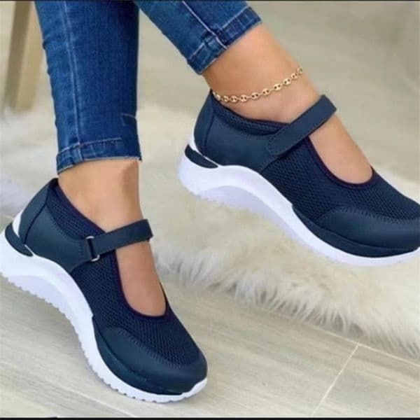 Women Shoes Thick Sole Single Shoes Round Toe Knitted Female Sneakers Walking Grid Casual Shoe Plus Size Women Vulcanized Shoes 260407ww