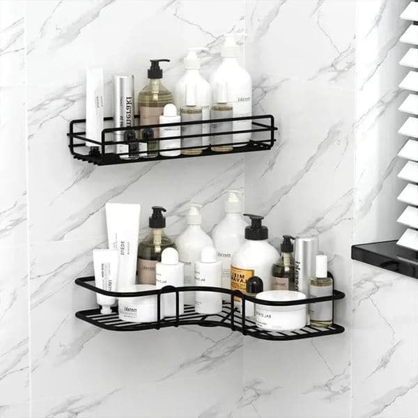 Designer 2X Stainless Steel Corner Shelf Shower Shampoo Soap h Cosmetic Shelves Bathroom Accessories Storage Organizer Rack Holder Free Shipping 1