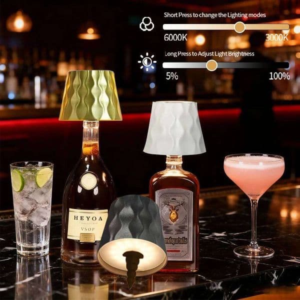 USB Charge Bottle Table Silicone Stoppers 3 Colors Stepless Dimming Night Lamp for Bar Wine Bottles Desk Lights