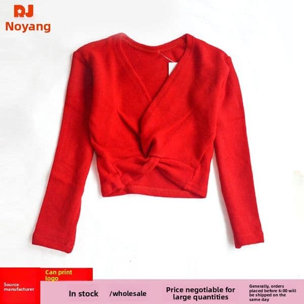 Nuoyang sweater, girls' long-sleeved jacket, practice clothing, children's warm outfit, folk dance thickened clothing