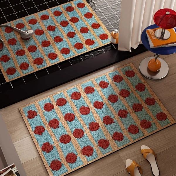 Bauhaus bathroom non-slip floor mat diatom mud retro absorbent quick-drying foot pad dopamine bathroom door carpet 260424