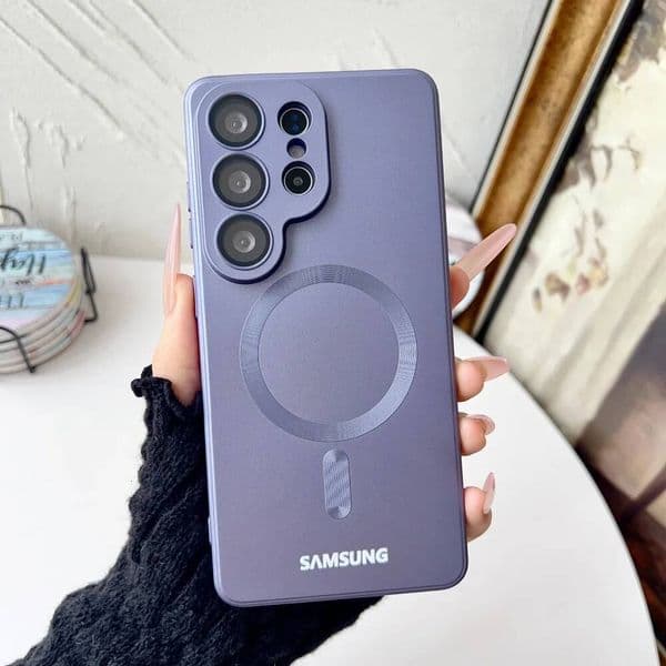 New Samsung S26 Ultra S25 Plus S24 S23 Note 20 Original Matte Metal Soft TPU for Magsafe Camera Protection Magnetic Phone Case