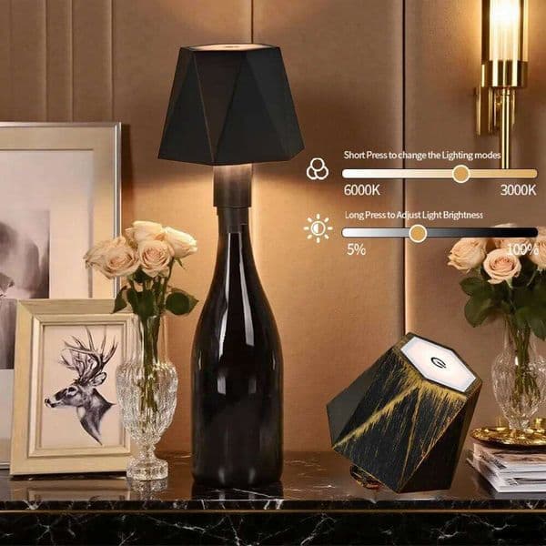 New Wireless Lamp 3 Color Stepless Dimming Rechargeable Touch Wine Lampshade for Bottle Stopper Night Light