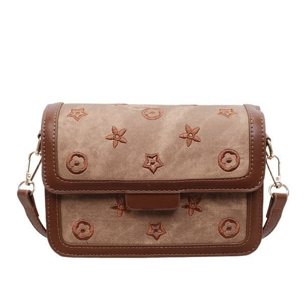 OULAIMEIZI Fashionable exquisite embroidered ladies square s new design trendy color blocking versatile commuter shoulder crossbody bag