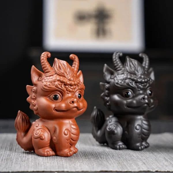 Luxury room Designer Decor Purple Sand Pet Dragon Ornaments To Attract Wealth Fine Accessories Home Tea Table Personalized Decorations Decor 8
