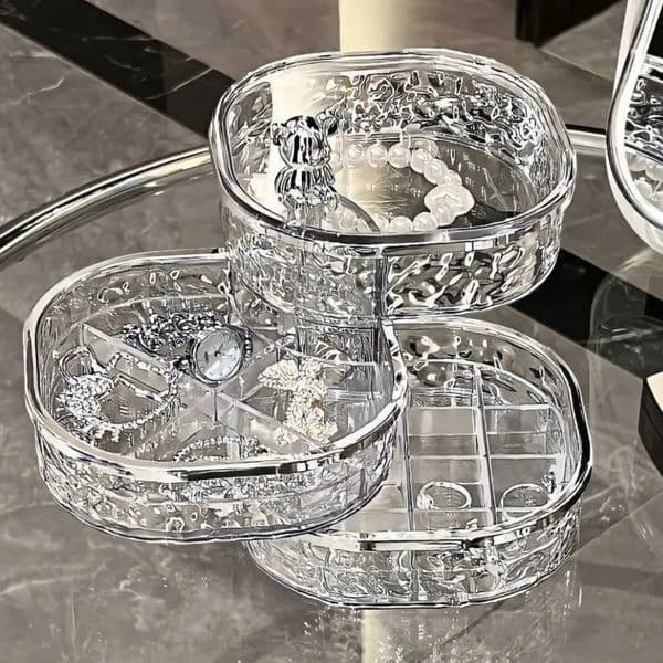 Luxury Designer Decor Rotating Jewelry Storage High-End Exquisite New Hairpin Hair Band room Necklace Stud Earrings Dust Box Decoration For 6