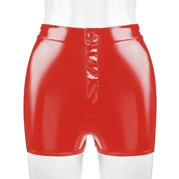 Womens Faux Leather Shorts Sexy Front Zipper PVC Slim Fit Biker Plus Size Low Waisted Streetwear 260416