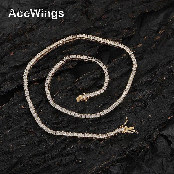 25mm tennis chain in copper with micro-inlaid zirconia single-row chain hip-hop layered necklace