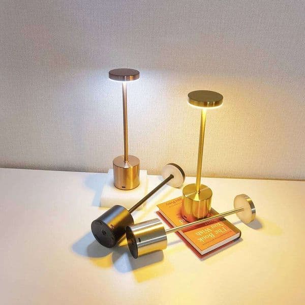 Wireless LED Table USB Rechargeable Night Light Stepless Dimming Touch Desk 3 Colors Bedside Lamp Bar Hotel Decoration