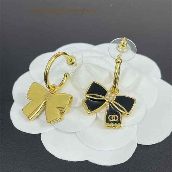 designer earrings for woman channels Fragrant Bowknot Trendy Design Earrings for Women Goddess Stud Earrings cc earrings