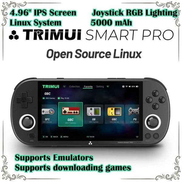 Trimui Smart Pro Retro Handheld Game Console WIFI 496 inch Linux System RGB Lighting Joystick Portable Video Game Console Gift T260424