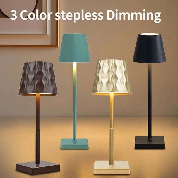 2025 New Rechargeable LED Desk Lamp Touch Control 3-Color Dimmable Table For Bedroom Living Room Bar Ambient Light Decor