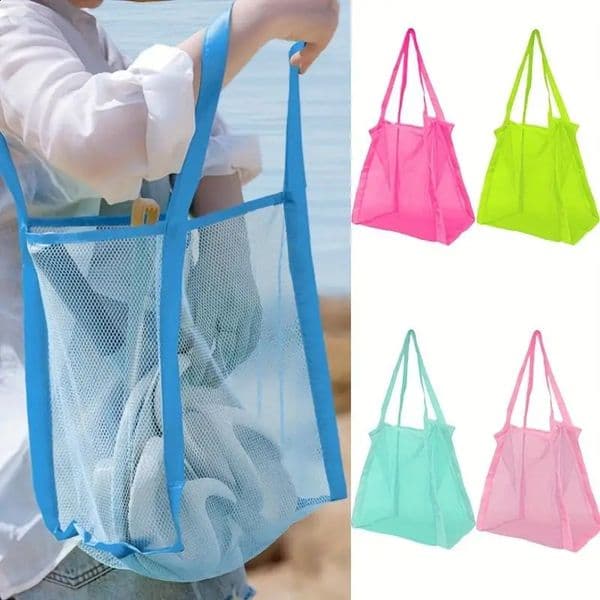 Summer Mesh Bag Hollow Out Large Capacity Shoulder Bags For Women Travel Beach Student Bookbag Shopping Back 260423