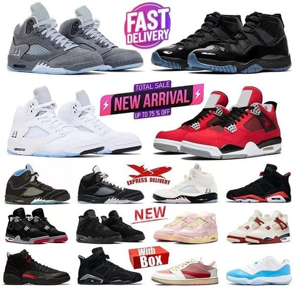 35-47 With Box 4s 5s 11s basketball shoes 5 Wolf Grey White Metallic 4 Black Cat Toro Brick After 11 Gamma University Blue men women sneakers trainers sports