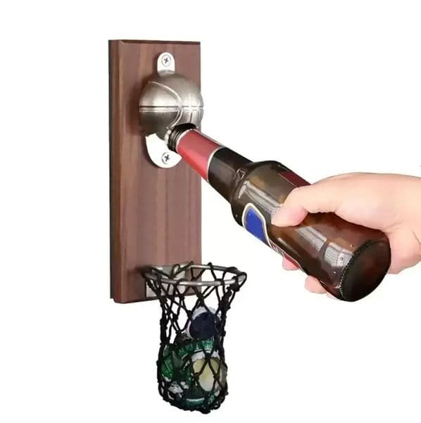 Luxury Designer Decor Stock Creative Magnetic Bottle Opener Wall Mounted Fridge Openers Embedded room Solid Wood Magnet Cap Catcher For Wine 7