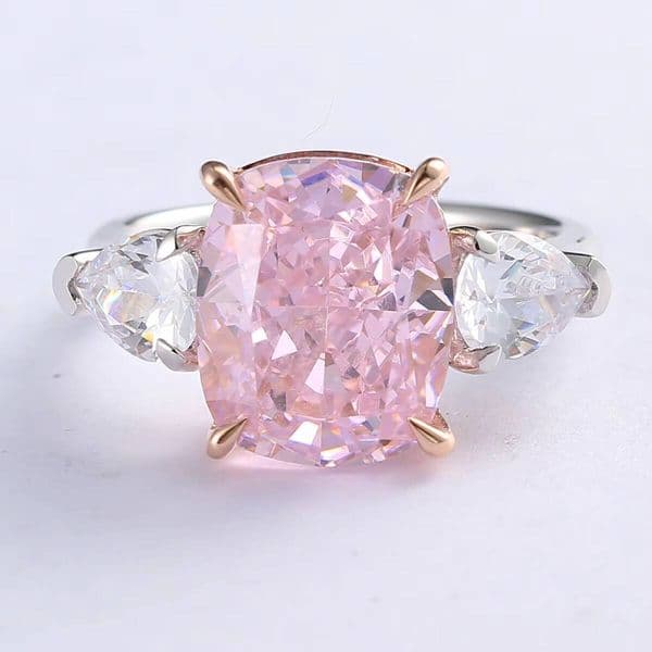 MaiYi Custom Solid Gold 9K 10K 14K 18K Pink Silver 925 Morganite Diamond Ring for Engagement Rings