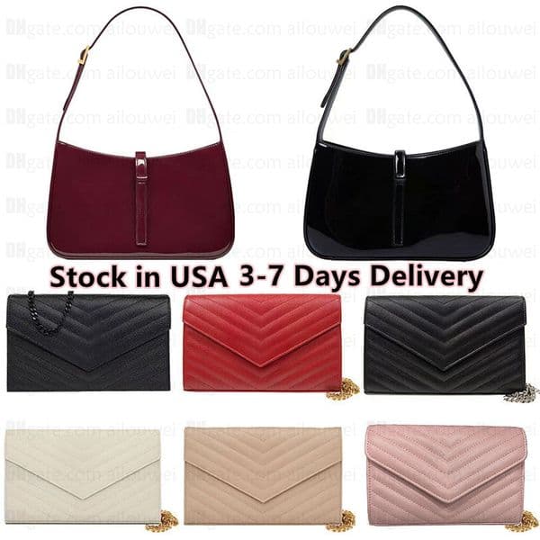 Designer Le5a7 Hobo Armpit Bag Classic Woc Envelope Leather Shoulder Handbags Lady Black Red Burgundy Wine Luxury Fashion Le 5 a 7 Bags e0