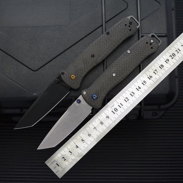 High-Quality Carbon Fiber BM537 Folding Knife with Carbon Fiber Handle, Outdoor Camping Survival Pocket Knife