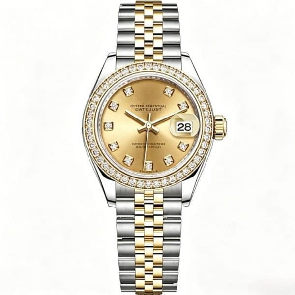 Luxury Couple Quartz Watch Diamond Bezel Diamond Hour Marker Jubilee Band Wristwatch for Man and Women