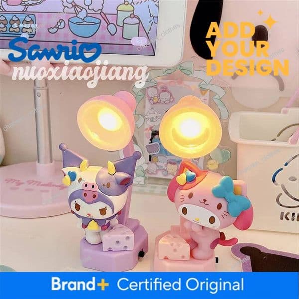Cartoon Kuromi Melody Pochacco Small Desktop Mini Table Night Desk Decorative For Girl Birthday Gift Lamp Diy Luxury Goods