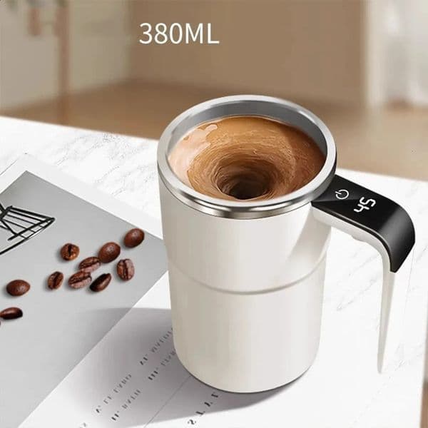 Luxury Designer Decor room Electric Coffee Mug Creative Stainless Steel Automatic Stirring Magnetic Self Mixing USB Rechargeable Cup For Jui 6