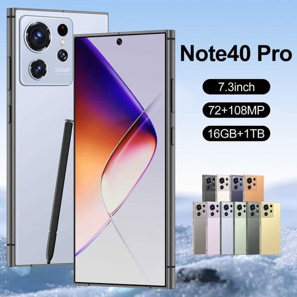 Note40 Pro New Mobile Phone High-end Built-in Pen Android 73 Large Screen Smartphone R251206