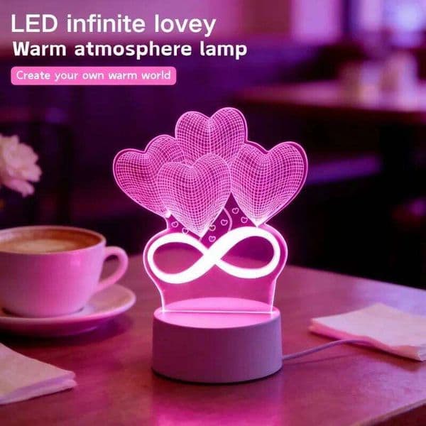 3D Nightlight USB Creative Love LED Night Home Bedroom Birthday Decoration Wedding Gifts Desktop Atmosphere Decorative Lamp