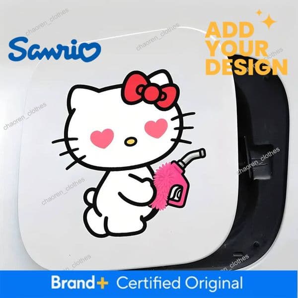 Kawaii Hello Kitty Anime Diy Car Stickers Decoration Cartoon Waterproof Self-Adhesive Car Oil Cap Boxes Stationery Sticker Decal Luxury Goods